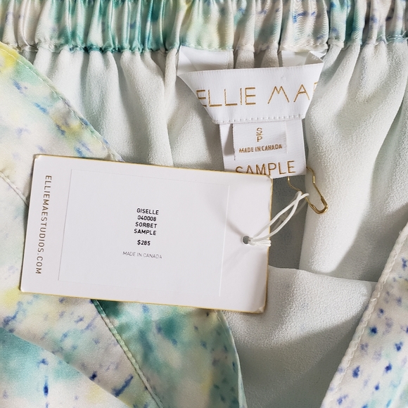 Ellie Mea sample skirt,water colours,silky,linned,pockets Sm - Picture 12 of 12